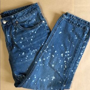 Forever 21 Bleach Splattered Cropped Jeans